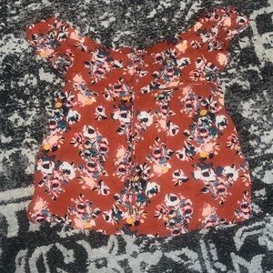 Floral Women's Top - Burnt Orange